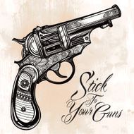 Vintage ornate pistol illustration N27