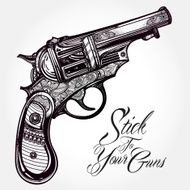 Vintage ornate pistol illustration N28