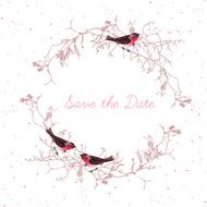 Autumn bullfinches round vector design frame