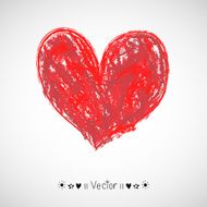 Vector hand-drawn painted red heart