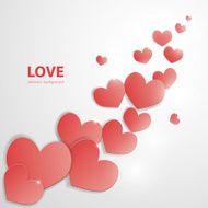 Red hearts love abstract background Vector illustration