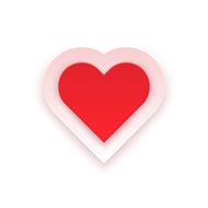 Red Heart Isolated on White Background Vector