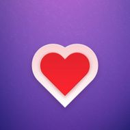 Red Heart on Purple Background Vector