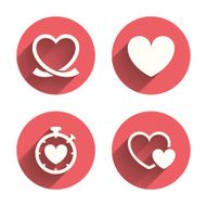Heart ribbon icon Timer stopwatch symbol N6