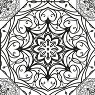 Seamless black and white vintage pattern N2