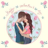 Romantic card with lovers