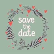 Save the date wedding invitation with flowers