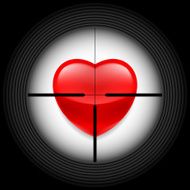 Heart in rifle sight