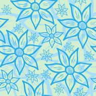 cute blue flowers seamless pattern N2