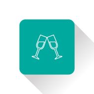 Two glasses of wine or champagne icon N2