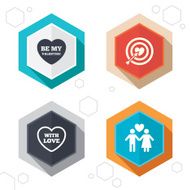 Valentine day love icons Target aim with heart N9