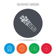 Cupid arrows icon Love weapon sign N4