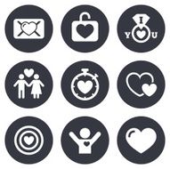 Love valentine day icons Target with heart N2
