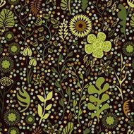 Seamless pattern with branches and leaves