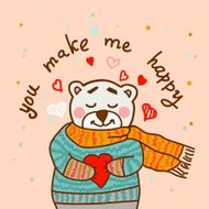 happy teddy card in vector