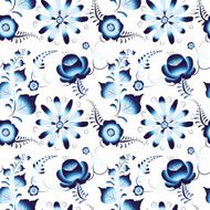 Russian gzhel vector seamless pattern N2