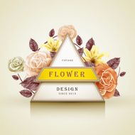 retro floral frame design N2