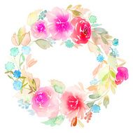 Wreath wedding watercolor Handmade Greeting card