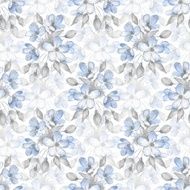 Branch with delicate flowers Seamless pattern 2 N2