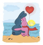 Love couple bunnies vector illustration N2