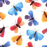 Seamless pattern with little butterflies and moths N2