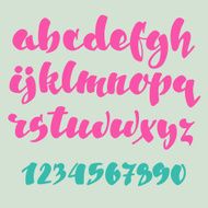 Brush pen style vector alphabet