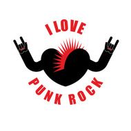 I love punk rock Symbol of heart with Mohawk hair N2