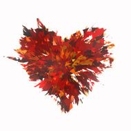 burst of broken heart on white backgrounds N2