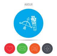 Amour arrows and bow icon Valentine weapon sign N2