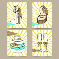 Sketch set of wedding posters
