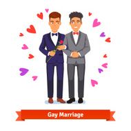 Gay couple marriage and love