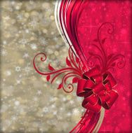 Greeting card with bow and ribbon N4