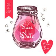 Save the date card Wedding invitation Rustic mason jar Vintag N2