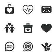 Love valentine day icons Target with heart N3