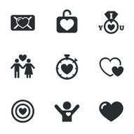 Love valentine day icons Target with heart N4
