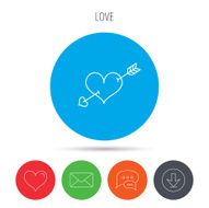 Love heart icon Amour arrow sign N7