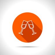 Two glasses of wine or champagne icon N3