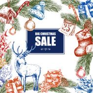 Big Christmas Sale Vintage vector illustration