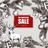 Big Christmas Sale Vintage vector illustration N2