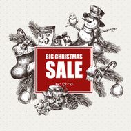 Big Christmas Sale Vintage vector illustration N4