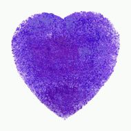 Watercolor purple heart vector element for your design
