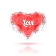 Abstract heart shape background made by triangles with love