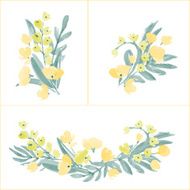 Hand Drawn Flowers and Leaf composition for your design