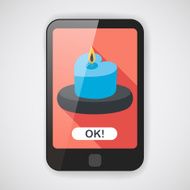 Valentine's Day candle flat icon with long shadow eps10