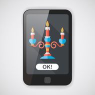 Valentine's Day candle flat icon with long shadow eps10 N5