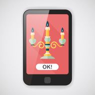 Valentine's Day candle flat icon with long shadow eps10 N7