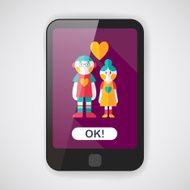 Valentine's day couple flat icon with long shadow eps10 N3