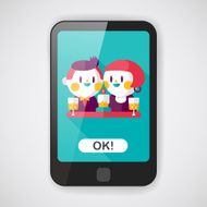 Valentine's day couple flat icon with long shadow eps10 N6