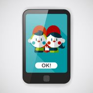 Valentine's day couple flat icon with long shadow eps10 N16