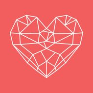 Diamond heart - low poly vector